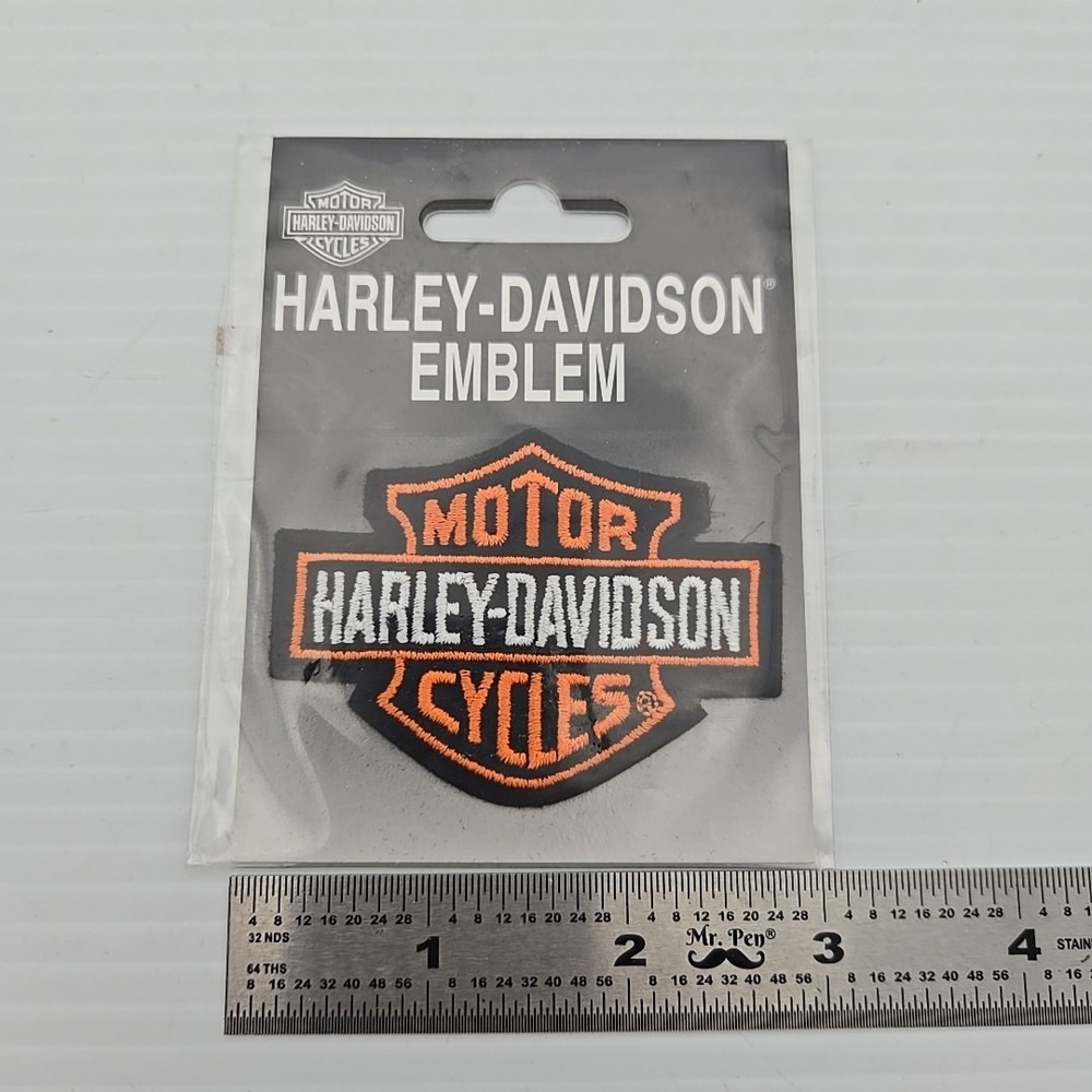 Harley-Davidson Bar and Shield Logo Embroidered Patch Orange Black Emblem NEW